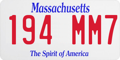 MA license plate 194MM7
