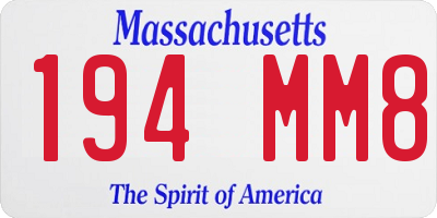 MA license plate 194MM8