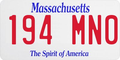 MA license plate 194MN0
