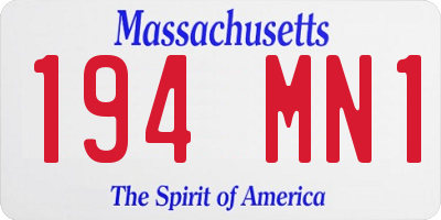 MA license plate 194MN1