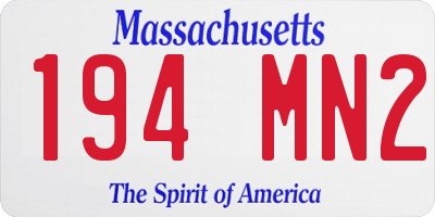 MA license plate 194MN2
