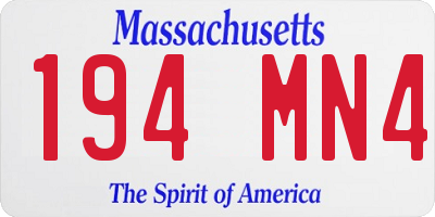 MA license plate 194MN4
