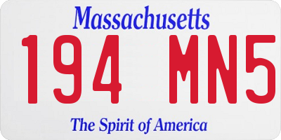 MA license plate 194MN5