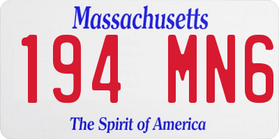 MA license plate 194MN6