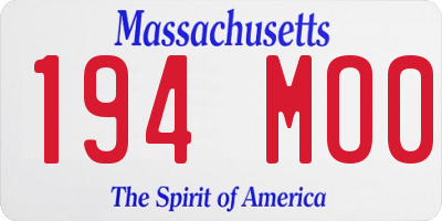 MA license plate 194MO0