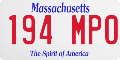 MA license plate 194MP0