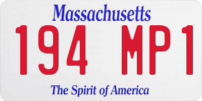 MA license plate 194MP1