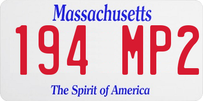 MA license plate 194MP2