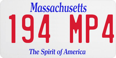 MA license plate 194MP4