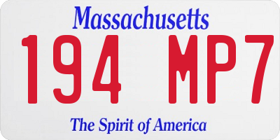 MA license plate 194MP7