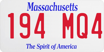 MA license plate 194MQ4