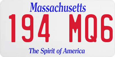 MA license plate 194MQ6