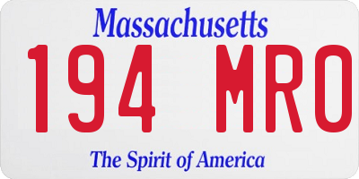 MA license plate 194MR0