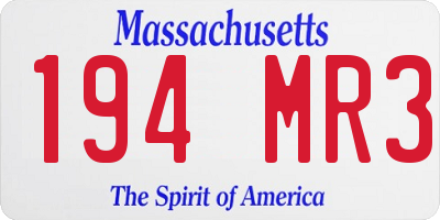MA license plate 194MR3