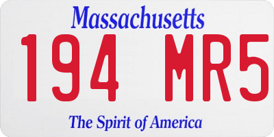 MA license plate 194MR5