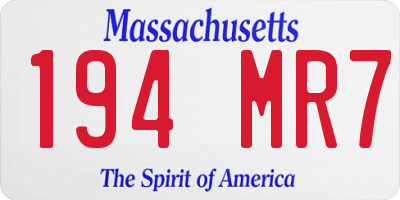 MA license plate 194MR7