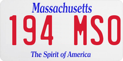 MA license plate 194MS0