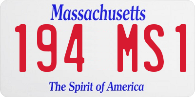 MA license plate 194MS1
