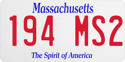 MA license plate 194MS2