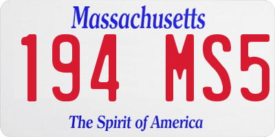 MA license plate 194MS5