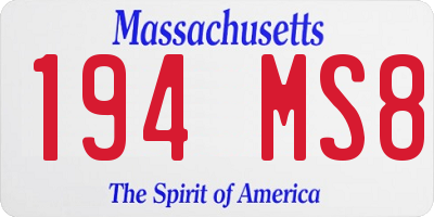 MA license plate 194MS8
