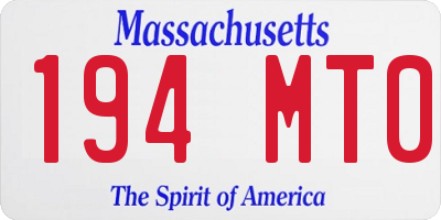 MA license plate 194MT0