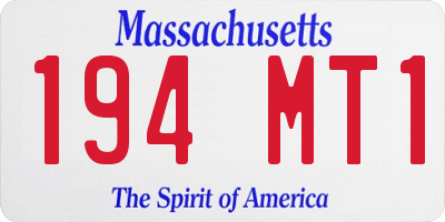 MA license plate 194MT1