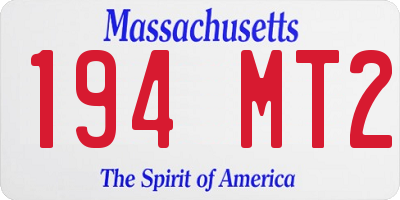 MA license plate 194MT2