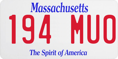 MA license plate 194MU0