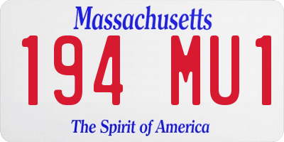 MA license plate 194MU1