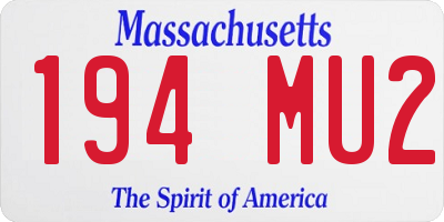 MA license plate 194MU2