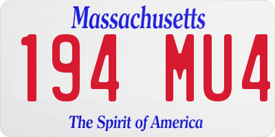 MA license plate 194MU4