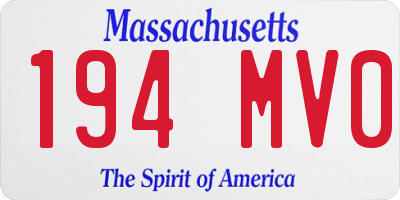 MA license plate 194MV0