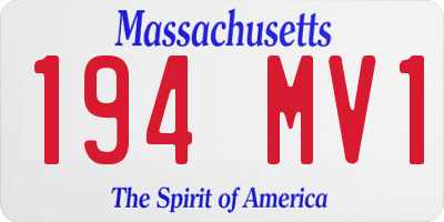 MA license plate 194MV1