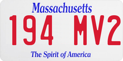 MA license plate 194MV2