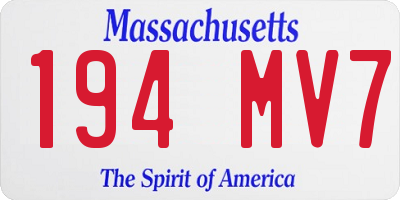 MA license plate 194MV7