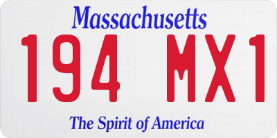 MA license plate 194MX1