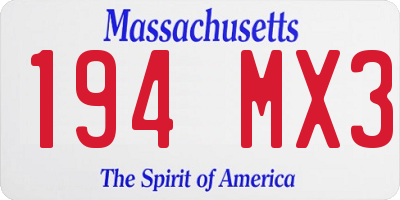 MA license plate 194MX3