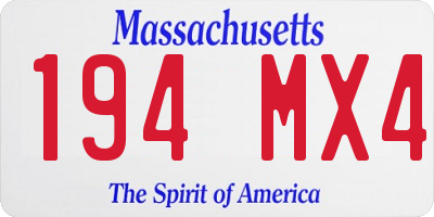 MA license plate 194MX4