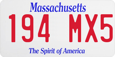 MA license plate 194MX5