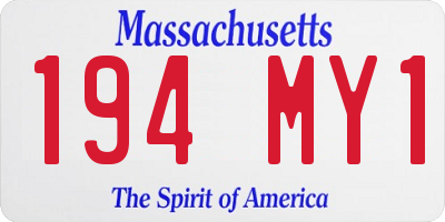 MA license plate 194MY1