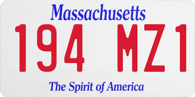 MA license plate 194MZ1