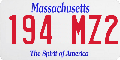 MA license plate 194MZ2