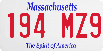 MA license plate 194MZ9