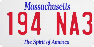 MA license plate 194NA3