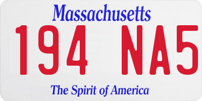 MA license plate 194NA5