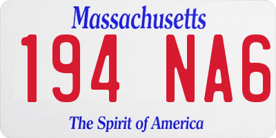 MA license plate 194NA6