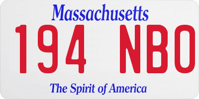 MA license plate 194NB0