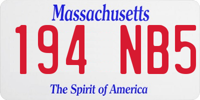 MA license plate 194NB5