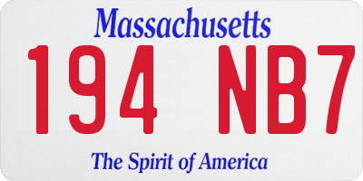 MA license plate 194NB7